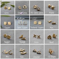 "Choose your style from this versatile collection of minimalist 14k/18k Solid Gold stud earrings. ★PRODUCT DETAILS★ These dainty stud earrings are 100% handcrafted by me, using only top quality 14k/18k Solid Gold. Earrings are light weight and comfortable to wear. In fact, they are so comfortable you might forget you even have them on. ★ PACKAGING ★ All items will arrive GIFT BOXED with a ribbon. ★ SHIPPING DETAILS★ > PROCESSING time - Since every order is HANDMADE TO ORDER - Items ship world Mismatched Earrings Studs, Ear Jacket Earring Gold, Everyday Stud Earrings, Dainty Jewellery, Everyday Earrings Studs, Rose Gold Earrings Studs, Minimal Earrings, Rose Gold Studs, Gold Aesthetic