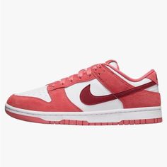 Brand New, No Tag No Box Valentine’s Day Edition Nike Dunk Low Women, Dunk Low Women, Nike Dunks High, Box Valentine, Track And Field Shoes, Xmas List, Nike Tennis Shoes, Nike Tennis, Nike Sneakers Women