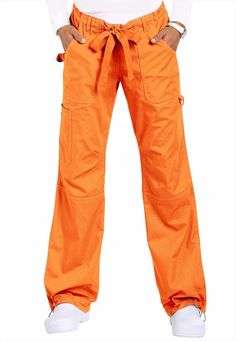 Koi Lindsey Cargo scrub pants in Persimmon color.  So functional, comfortable, durable & cute!! #ScrubsAndBeyondSummer Diy Pjs, Nurse Julie, Cna Scrubs, Nurse Ratched, Persimmon Color, Job Clothes