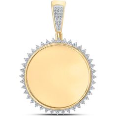 GND 10K Yellow Gold Round Diamond Circle Charm Pendant with Prong Set Diamonds - 3/8 Total Carat Weight Circle Jewelry, Diamond Cluster Earrings, Diamond Birthstone, Jewelry Appraisal, Circle Diamond, Heart Pendant Diamond, Diamond Hoop Earrings, Custom Jewelry Design, Gold Charm