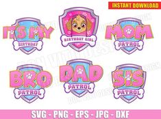 paw patrol birthday girl svg files