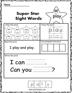 a printable worksheet for sight words with the word i can you?