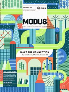 the cover of mous magazine, featuring an image of cityscapes and buildings