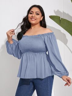 Summer Plus Size, Peplum Blouse, Bishop Sleeve, Plus Size Blouses, Dusty Blue, Plus Size Tops, Dusty Pink, Bell Sleeve Top