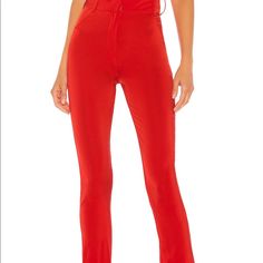 Nbd Satin Cigarette Pants Red Full Length Pants For Night Out, Red Fitted Full Length Bottoms, Fitted Full-length Red Bottoms, Red Straight Pants For Night Out, Red High Waist Pants For Night Out, High Waist Red Pants For Night Out, Chic Red Straight Leg Bottoms, Red Straight Leg Fitted Bottoms, Red Fitted Straight Pants