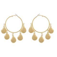 Featuring gold tone brass seashell charms, the Olive Shell Hoop earring will immediately transport you to a day at the beach. Size: one size. Gender: female. Age Group: adult. Metal Hoop Earrings For Beach, Beach Jewelry With Dangling Metal Charms, Gold Metal Hoop Earrings For Beach, Gold Small Hoop Earrings For The Beach, Gold Small Hoop Jewelry For The Beach, Gold Hoop Jewelry For Beach, Bohemian Gold Hoop Earrings With Dangling Charms, Gold Shell-shaped Hoop Earrings For Beach, Gold Shell-shaped Hoop Earrings