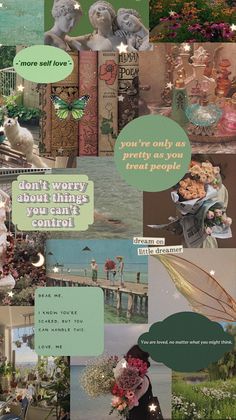 a collage with many different pictures and words