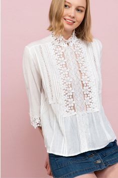 Remember Me Ivory Mock Neck Eyelet Blouse - Melissa Jean Boutique Eyelet Blouse, Mock Neck Blouse, Remember Me, Photography Design, Color Ivory, Free Giveaway, Mock Neck, Lace Top, Long Sleeve Blouse