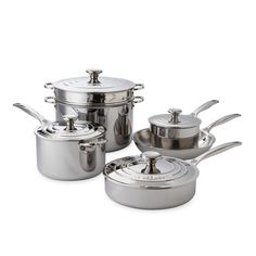 stainless steel pots and pans with lids