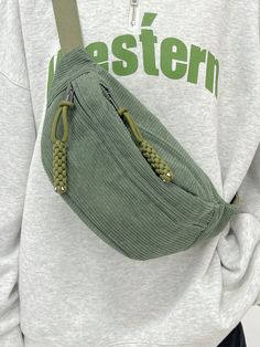 Verde  Collar  Poliéster Liso Bolsa bandolera Embellished Sling Bag Men, Chest Bag Men, Sling Purse, Waist Bag Men, Father Gifts, Bum Bags, Minimalist Men, Gifts Men, Mens Luggage