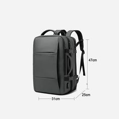 Discover Ultimate Versatility in Travel Embark on your journeys with confidence and style, accompanied by our Expandable USB Travel Backpack tailored for the modern man. Crafted with meticulous attention to detail, this backpack seamlessly blends business aesthetics with practical functionality, making it an indispensable companion for every adventure. Featuring a sleek and minimalist design, our backpack exudes sophistication while offering ample storage space to accommodate all your essentials. Whether you're a seasoned traveler, a busy professional, or a student on the go, this backpack is designed to adapt to your needs effortlessly. Key Features Expandable design for customizable storage capacity Integrated USB charging port for convenient device charging on the go Waterproof construc Modern Large Capacity Backpack For Trips, Large Capacity Rectangular Backpack For Business Trips, Functional Anti-theft Laptop Bag For Business, Functional Commuting Laptop Bag, Functional Business Laptop Bag With Anti-theft Pocket, Rectangular Business Backpack With Functional Pockets, Versatile Business Standard Backpack Luggage, Functional Backpack With Luggage Sleeve For Business Trips, Modern Backpack With Anti-theft Pocket For Trips