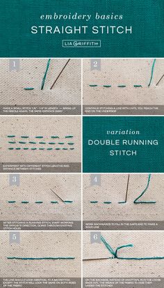 instructions for how to crochet the straight stitch