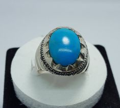 Special Valentine gift for him Valentine gift for her Valentine's Gift Guaranteed shipping in 3 Days Expect delivery before the date of Valentine Dark Blue Natural Nishapuri Feroza Turquoise Ring Stone Is 100% Natural Beautiful Clean Blue Piece Handmade New Elegant Design, Designed by one of our Team Member We can Resize the ring as per buyer Choice We do ship through FedEx in Three working days Please Feel Free to contact me any time Thanks Traditional Blue Turquoise Gemstone Ring, Blue Turquoise Open Ring For Wedding, Vintage Blue Rings With Natural Stones, Wedding Blue Rings With Natural Stones, Blue Wedding Rings With Natural Stones, Islamic Rings, Feroza Stone, Coral Stone Ring, Mens Sapphire Ring