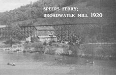 an old black and white photo with the words spencers ferry, broadway mill 1920