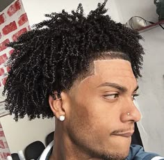 Black Man Drop Fade, Front Taper Haircut Black Men, Curly Hair Black Men, Black Hair Undercut, Front Taper, Curly Hair Taper, Long Curly Hair Men