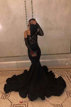 Rose Prom Dress, Black Mermaid Prom Dress, Prom Dresses 2020, Popular Instagram, Black Prom Dress, Black Prom, Long Prom Dresses, Gowns Online, Long Black Dress