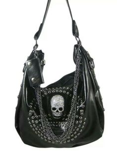 Skulls Accesorios Dark, Gothic Bags, Biker Clothes, Skull Tote Bag, Skull Handbags, Skull Purse, Rhinestone Skull, Rhinestone Handbags, Skull Bags