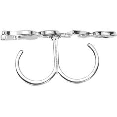 a pair of metal hooks on a white background