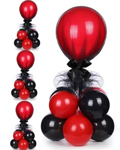 PRICES MAY VARY. What You Get: you'll receive a nice value balloon pack that includes 4 reusable tabletop balloon sticks, 4 balloon flower bases, 8 round snaps, 4 black gauze covers, 36 piece of 5 inch latex balloons (18 black and 18 pomegranate red), 4 pieces of 12 inch red latex balloons and 4 pieces black thick ribbons Quality Material: the balloons in the latex balloon set are made of quality latex, which is safe and without toxic, not easy to burst, and can keep in good condition for a long Table Centerpieces Balloons, Sneaker Ball Party Ideas, Table Balloon Stand, Red Black Party, Centerpieces Balloons, Red And Black Party, Balloon Table Decorations, Reusable Balloons, Sneaker Ball Party