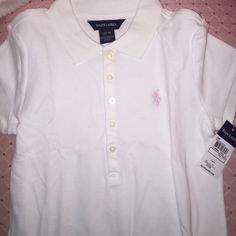 White With Pink Ralph Lauren Logo, Childs Collared Shirt White Long Sleeve Ralph Lauren Shirt, White Basic Shirt For Spring, Basic White Shirt For Spring, White Long Sleeve Ralph Lauren Tops, Classic White Ralph Lauren Shirt, White Cotton Ralph Lauren Top, Basic White Collared Shirt, White Collared Basic Shirt, White Ralph Lauren Summer Top