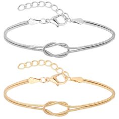 PRICES MAY VARY. Material: 925 silver gold-plated, Size：7.8 inch main chain+1.97 inch extension chain Design concept：This Unisex Infinity Love Knot Bracelet Set is more than just a jewelry piece - it's a symbol of your eternal love. Handcrafted with care and precision, these bracelets feature a sleek snake chain knot design that is both elegant and timeless. The perfect gift for couples, these bracelets will be cherished as a reminder of your love for each other for years to come. Love Knot Coup Matching Bracelets For Couples, Friendship Relationship, Bracelets For Couples, Relationship Bracelets, Matching Couple Bracelets, Couples Bracelets, Bracelet Matching, Knot Bangle, Distance Relationships