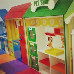 there is a pet shop with lots of toys in it