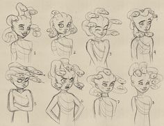 some sketches of different poses for the character from disney's animated film, sleeping beauty