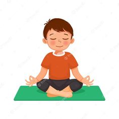 a little boy sitting in the lotus position with his eyes closed