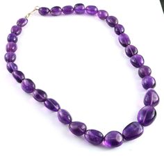 AAA Quality Natural Amethyst Smooth Tumble Shape Beads Necklace , Amethyst Dark Purple Smooth Nacklace , 11mmX12mm to 16mmX20mm SKU-BBI1978 Gemstone - Amethyst Beads Size - 11mmX12mm to 16mmX20mm Inches - 16 Inch Beads in a strand - 30 Beads - Smooth Shape - Oval Tumble SKU - BBI1978 Handmade Rondelle Jewelry We are Manufacturer of All Kind of Gemstones Beads & Jewelry. SHIPPING POLICIES : EXPRESS : FEDEX/UPS (Delivery with in week) HIGHLY RECOMMENED! During Checkout please select Delivery Upgra Purple Jewelry With Polished Oval Beads, Purple Oval Beads For Jewelry Making, 16 Inch Necklace, Rainbow Gemstones, Gemstone Beads Jewelry, Necklace Bead, Rainbow Jewelry, Precious Gift, Gemstone Beaded Necklace