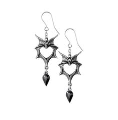 Gothic Love, Bat Earrings, Alternative Jewelry, Bat Wing, Dope Jewelry, Heart Shaped Earrings, Got To Be, Steampunk Jewelry, Wing Earrings