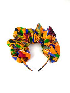 African Print Ankara Kente Tribal Print Multicolor Jumbo Cotton Scrunchie Headband - Made with 100% Cotton Fabric - One size fits most - Works as a great holiday gift! Trendy Multicolor Headband, Casual Multicolor Headband For Festival, Summer Multicolor Adjustable Hair Accessories, Multicolor Summer Headband As Gift, Bohemian Multicolor Hair Accessories With Headband, Multicolor Headband As Summer Gift, Multicolor Headband For Summer Gift, Multicolor Summer Headband Gift, Multicolor Summer Headband, Perfect As A Gift