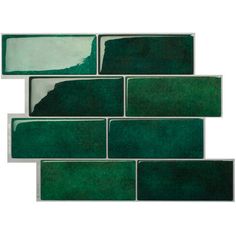 green glass mosaic tile on a white background