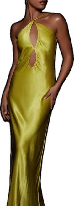 Green Satin Slip Dress, Dresses Glam, Meshki Dresses, Green Chartreuse, Chartreuse Green, Dress Satin, Satin Slip, Glam Dresses, Satin Slip Dress