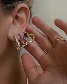 Gold Earring Jewellery, Single Heart-shaped Cubic Zirconia Earring, Heart Shaped Single Cubic Zirconia Earring, Heart-shaped Single Cubic Zirconia Earring, Heart-shaped Cubic Zirconia Hoop Earrings, Pretty Jewellery Gold, La Jewelry, Sensitive Ears Earrings, Dope Jewelry Accessories