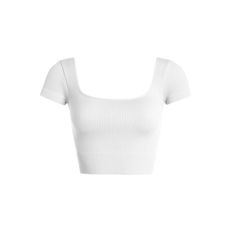 Ribbed square neck crop tee color: white White Crop Outfit, Zara Tops 2024, Outfits Dr, Bluey Characters, Cropped Outfits, Burr Basket, Rib Crop Top, Cute White Tops, White Crop Tops