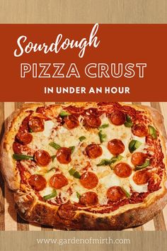 Sourdough Pepperoni Pizza on Cutting Board Fast Sourdough Pizza Dough, Easy Discard Pizza Dough, Sourdough Pizza Crust Farmhouse On Boone, Active Sourdough Pizza Dough, Sourdough Discard Pizza Dough No Yeast, Quick Sourdough Pizza Dough From Discard, Sourdough Pizza Discard, Sourdough Pizza Dough Quick