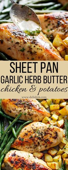 sheet pan garlic herb butter chicken and potatoes