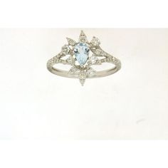 Serenity's Embrace:14K White Gold Aquamarine & Diamond Ring Charm Making, Royal Jewelry, Center Stage, Sun Kissed, Sparkle Diamonds, Chorus, Timeless Beauty, Aquamarine, Diamond Ring