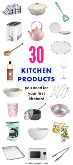 kitchen products that you need for your first kitchen, including baking utensils and more