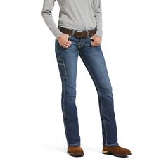 Good looking and great fitting, our mid-rise jeans are up to any task. Whether you're feeding horses, mucking stalls or running errands, you can move freely without worrying about snags or tears. Rebar DuraStretch Riveter Straight Leg Jean | Product Features : 0 : Knife pocket|Utility pocket | Women's Rebar DuraStretch Riveter Straight Leg Jeans in Nightride 10 oz DuraStretch™ denim. fabric provides durability with the freedom to move. 2X more durable than 100% cotton of same weight. 72% Cotton, Mucking Stalls, Feeding Horses, Easy Fashion, Flattering Jeans, Work Jeans, Leg Work, Outfit Women, Jeans Outfit, Plus Size Jeans