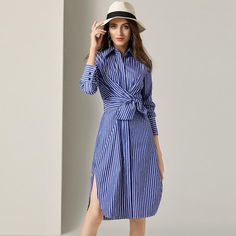 Item Code:2107078148158Item Type: DressMaterial: 100%CottonStyle: Casual,FashionSeason: SpringCollar:Turn-Down Collar Closure Type: Single BreastedPattern Type: StripedDecoration: Belt,ButtonSleeve Length: Long SleeveSleeve Style: RegularDress Length: Mid-CalfSilhouette: A-Line Size S(Fit for EU 38,US8,UK12,AU12,NZ12)Length: 106.00 cm/ 41.73 "Bust: 94.00 cm/ 37.01 "Waist: 90.00 cm/ 35.43 "Shoulder: 38.00 cm/ 14.96 "Sleeve Length: 60.00 cm/ 23.62 "Size M(Fit for EU 40,US10,UK14,AU14,NZ14)Length: Collar Fashion, Striped Dress, Dream Closet, Wrap Dress, A Line, Shirt Dress, Sleeve Length, Turn Ons, Collar