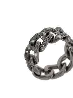 Luxury Single Cut Diamond Chain Link Jewelry, Luxury Chain Link Jewelry With Single Cut Diamonds, Gunmetal Chain Link Jewelry, Pave Setting, Linking Rings, Diamond Chain, Metal Chain Link, Black Rings, Twinkle Twinkle