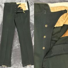 1910-1920s Edwardian Tuxedo Trousers Antique Inky Black Mens Wool Pants Authentic-very RARE 38x32 - Etsy Vintage Formal Bottoms With Welt Pockets, Fitted Full-length Military Bottoms, Vintage Formal Pants With Pockets, Vintage Formal Dress Pants With Pockets, Vintage Fitted Work Pants, Fitted Vintage Leather Pants, Vintage Full-length Dress Pants With Belt Loops, Fitted Vintage Pants With Button Closure, Vintage Fitted Pants With Button Closure