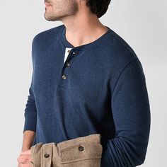 Add smart everyday styling essentials to your cold-weather wardrobe with this St. John's Bay men's henley neck top. Made from a heathered recycled cotton blend, this classic-fit pullover has a button placket closure and long cuffed sleeves. Wear it with jeans or pants. Closure Type: Button, Pullover HeadFit: Classic FitNeckline: Henley NeckSleeve Length: Long SleeveSleeve Style: Cuffed SleeveApparel Length: 29 InchesFiber Content: 60% Cotton, 40% Recycled PolyesterFabric Description: WaffleCare: Styling Essentials, Mens Henley, Thermal Top, Cuff Sleeves, Button Placket, Recycled Cotton, Cold Weather, Shirts Tops, Cotton Blend