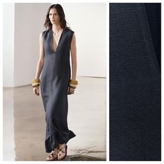 Nwt. Zara Zw Collection Blue/Indigo 100% Viscose Long Dress. Sleeveless Design With V-Neckline. Back Hidden In-Seam Zip Closure. Size M. Ref. 2729/603. Pit To Pit 17" Flat, Waist 15", Length 60". 1056. Modern Sleeveless Evening Dress For Summer, Modern Sleeveless Maxi Dress For Work, Modern Sleeveless Maxi Dress For Spring, Modern Sleeveless Summer Dress For Formal Occasions, Modern Sleeveless Dress For Formal Summer Events, Modern V-neck Summer Dress, Modern Blue Summer Dress, Modern Blue Dress For Summer, Blue Unlined Maxi Dress