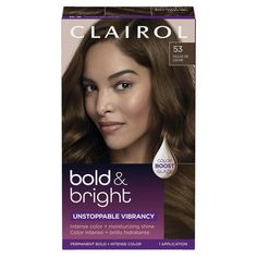 Clairol Bold & Bright Permanent Hair Dye, 53 Dulce de Leche INTENSE COLOR + MOISTURIZING SHINE. Unstoppable vibrancy! Bold & Bright gives you vivid, vibrant color that stays true. TrueColorSeal Technology locks in color to help protect against water-fading, mazimizing vibrancy. HydraShine Conditioner moisturizes + smoothens hair. Need a boost of color? The Color Boost Glaze amplifies your color anytime you need it! Size: 1 Application. Brown Sugar Hair, Clairol Hair Color, Clairol Hair, Black Henna, Permanent Hair Dye, Hair Rinse, Skin Allergies, Color Your Hair, Festival Hair