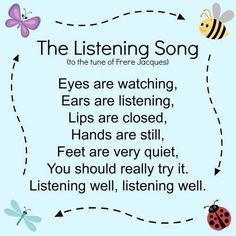 the listening song for children with ladybug and butterfly on it's back