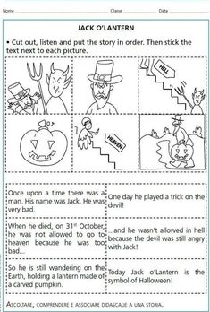 a worksheet for jack o'lanterner and other children's activities