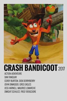 the poster for crash andicoot 2011 shows an orange animal with his arms out