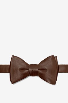 Chestnut Self-Tie Bow Tie Adjustable Satin Bow Tie For Formal Occasions, Elegant Brown Bow Ties, Formal Satin Bow Tie With Satin Finish, Satin Bow Tie For Parties, Elegant Party Bow Tie With Satin Finish, Classic Brown Bow Tie, Elegant Brown Bow Tie Suit Accessories, Elegant Brown Bow For Party, Elegant Brown Suit And Tie Accessories With Bow Tie